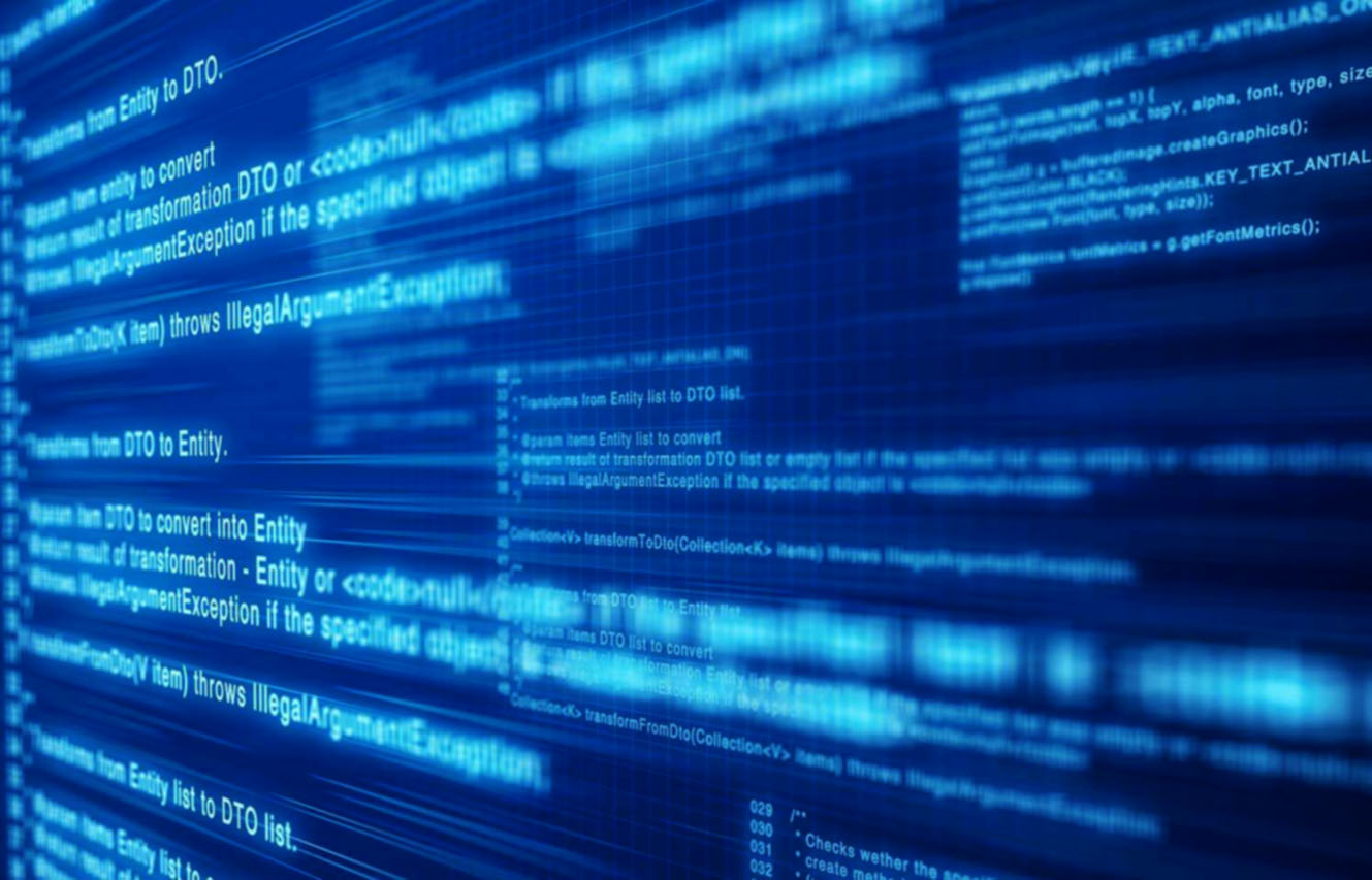 Software code on screen